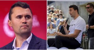 Moment US activist Charlie Kirk was taken down by gunman while delivering a speech