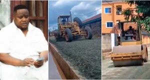 “Money na water” – Cubana Chief Priest brags as he constructs road in Owerri, offers advice