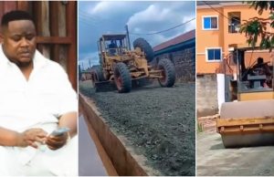 “Money na water” – Cubana Chief Priest brags as he constructs road in Owerri, offers advice