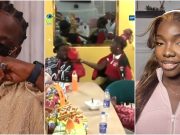 Drama as Rooboy quickly slaps Zita as she pours noodles on his body (Video)