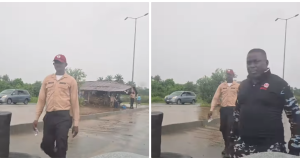 Moment senior officer caught junior allegedly extorting money from people (Video) officer caught extorting money shop owner