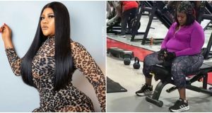Nkechi Blessing trends online as unknown individual captures her raw/unfiltered look at gym