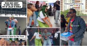 Enioluwa arrives with big plate, Veekee James, others storm Eko hotel to support Hilda Baci’s cookathon