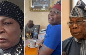 “I came to see my father” – Charly Boy raises eyebrows as he shares rare moments with Obasanjo on Independence Day (Video)