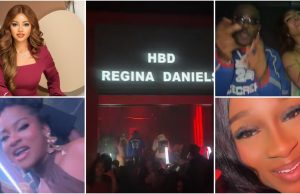 “This kin Senator wife sef” – Regina Daniels celebrates birthday in club with Phyna, Jnr Pope’s wife, Timini, others (Video)