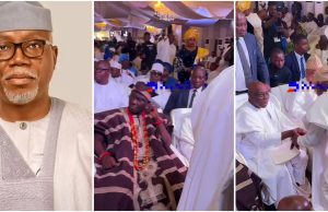 “He shenk am” – Video as Ondo Governor ignores greeting Alaafin of Oyo in public