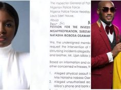 Idibia family reportedly petitions IG against Natasha Osawaru, rolls out list of things she allegedly did to 2Baba