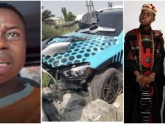 “My mama warned me about Benin girls” – Full video showing how Peller crashed his car following alleged breakup with girlfriend, Jarvis surfaces