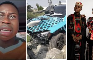 “My mama warned me about Benin girls” – Full video showing how Peller crashed his car following alleged breakup with girlfriend, Jarvis surfaces