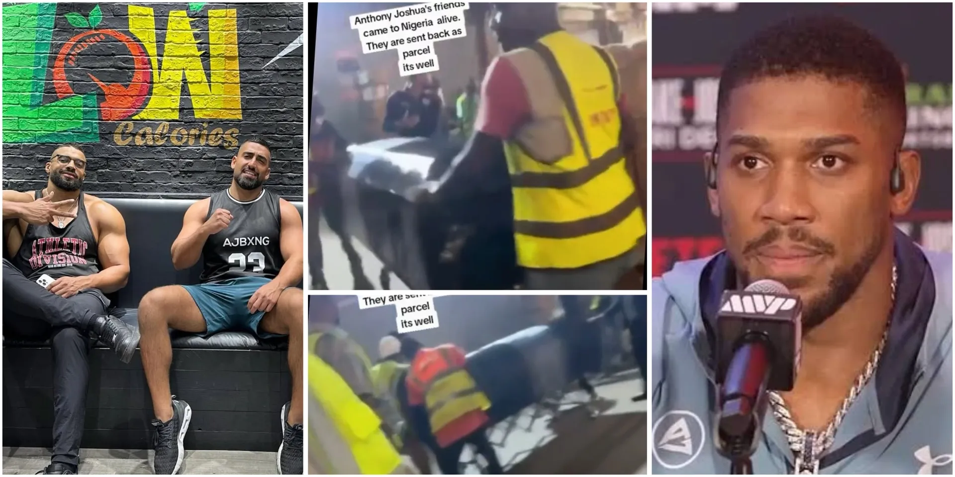 “People wey use their leg enter oo” – Heartbreaking video showing how Anthony Joshua’s deceased friends were transported back to UK surfaces