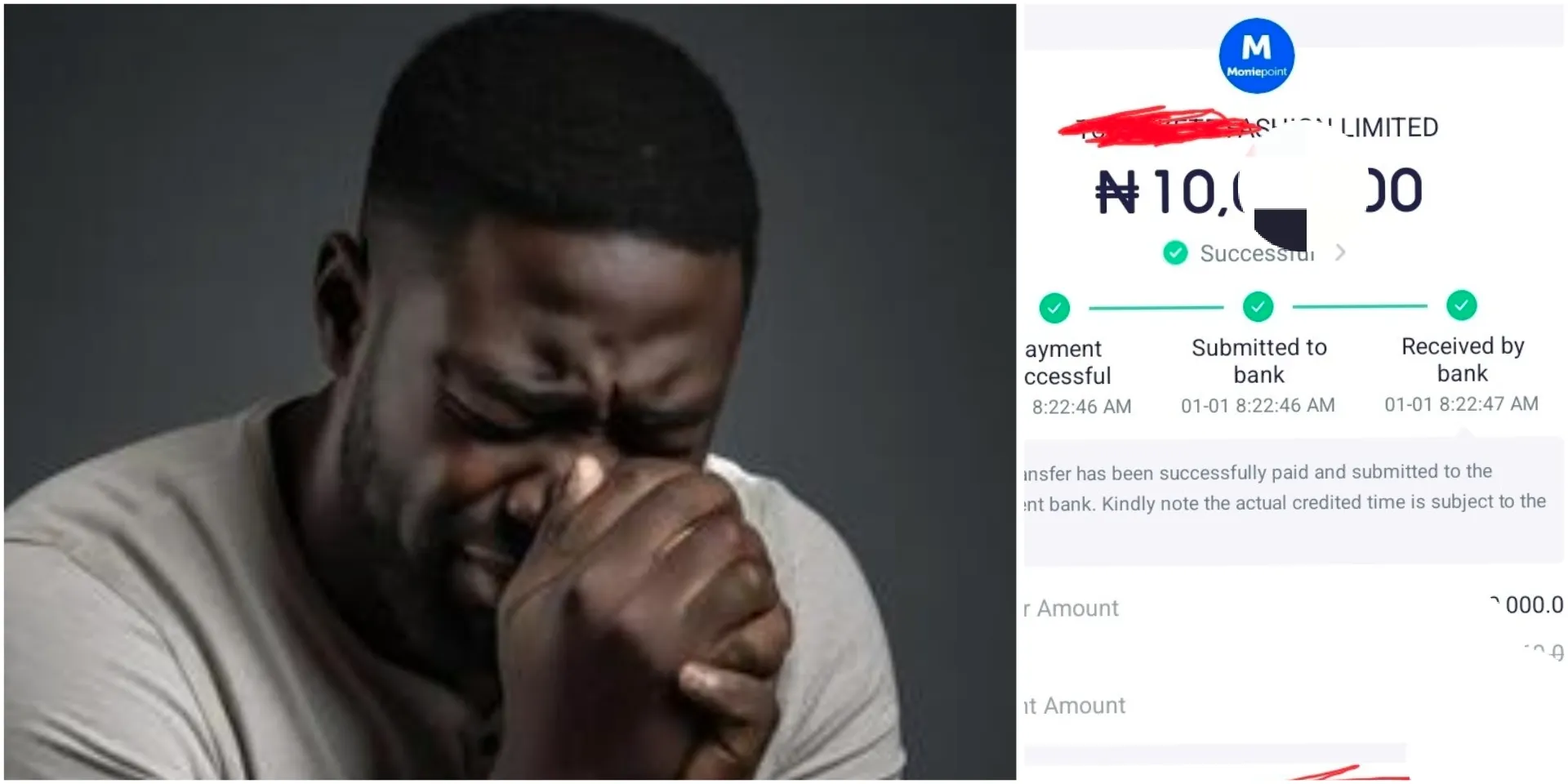 “It has started ooo” – Man cries out, shows how much was deducted from his account after sending N10k (Screenshot)