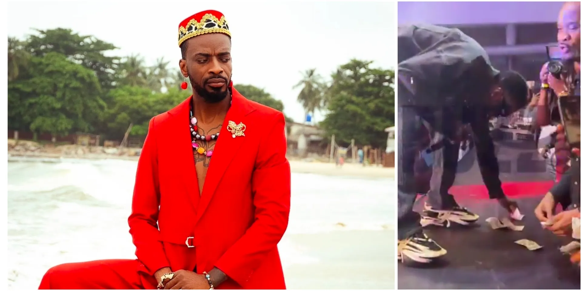 “Chai, a whole music legend”: Video showing what veteran singer 9ice did after dollars were sprayed on him during performance sparks buzz
