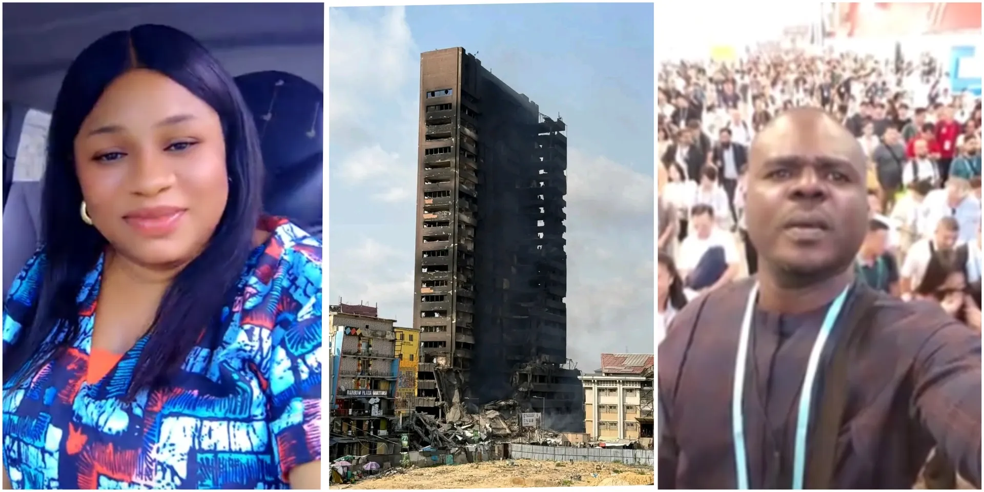 Great Nigeria House: Wife of China-based cloth merchant who lost his life during fire outbreak speaks, shares their last couple moment (Video)