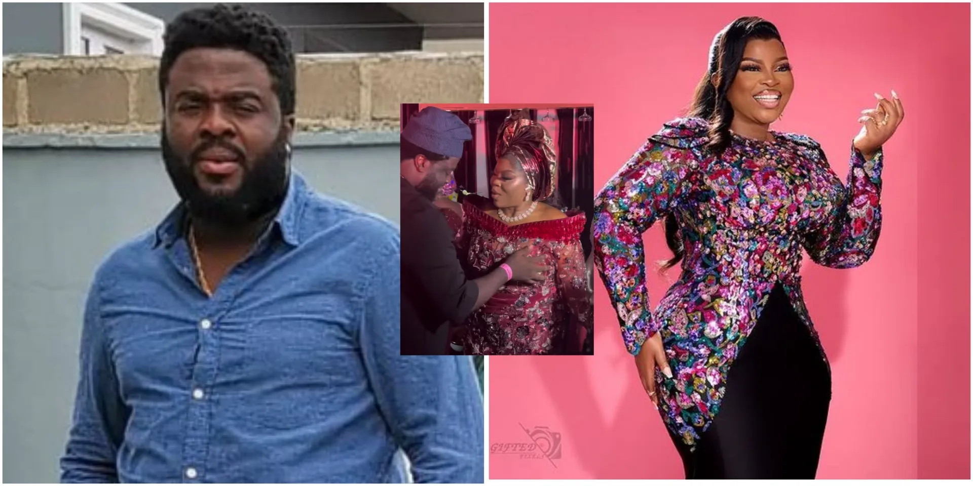 “Why touch someone like that?” – Aremu Afolayan dragged for touching Bimbo Thomas’ chest area at event (Video)