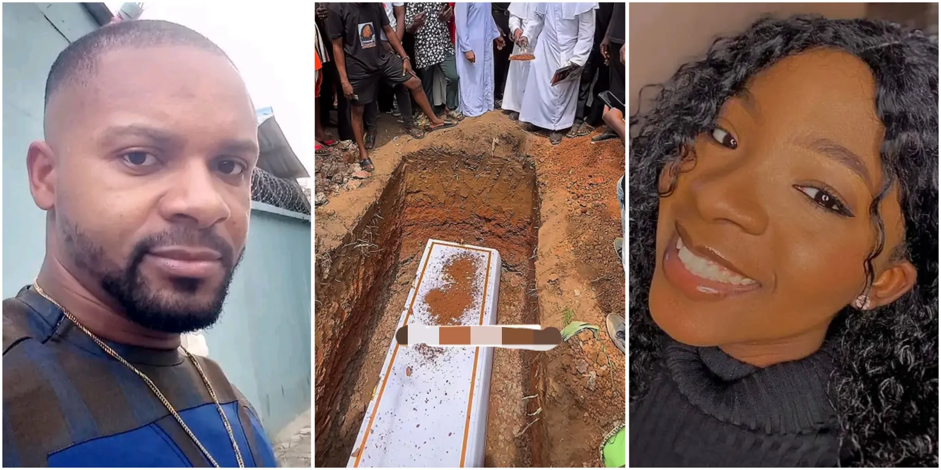 Man shares alleged mystery behind what was thrown into late singer Ifunanya’s grave during burial (Video)