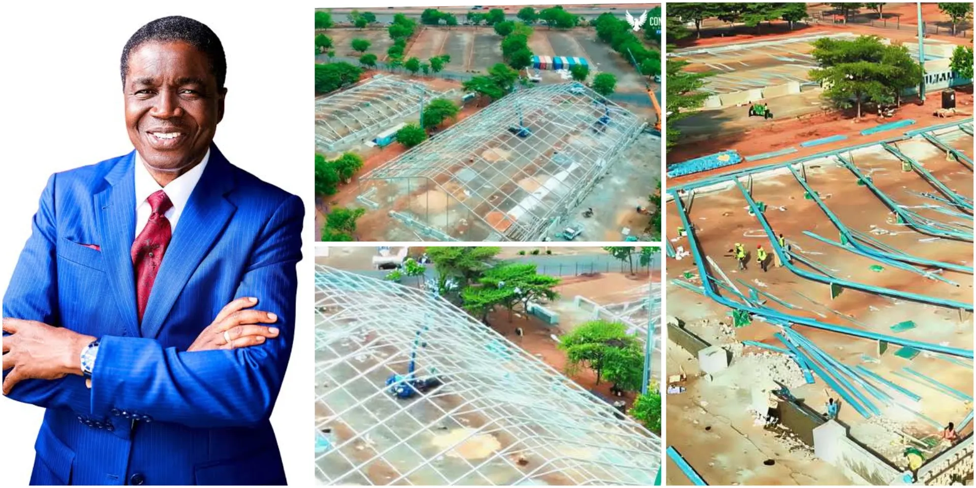 “This is too massive”: Bishop Abioye shows rare clip of construction progress of his new church building, reveals its name (Video)