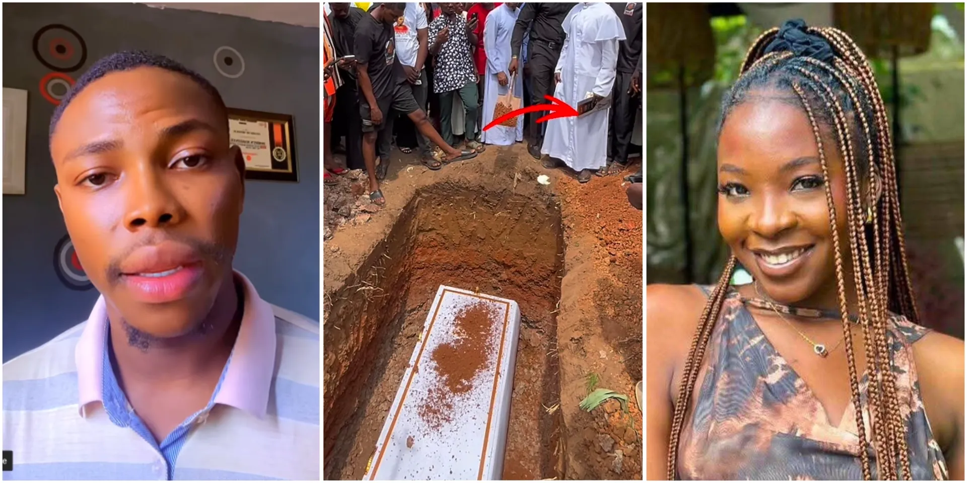 Man who posted Nanyah’s burial video opens up on mystery object thrown into singer’s grave, identifies person behind the act (Watch)