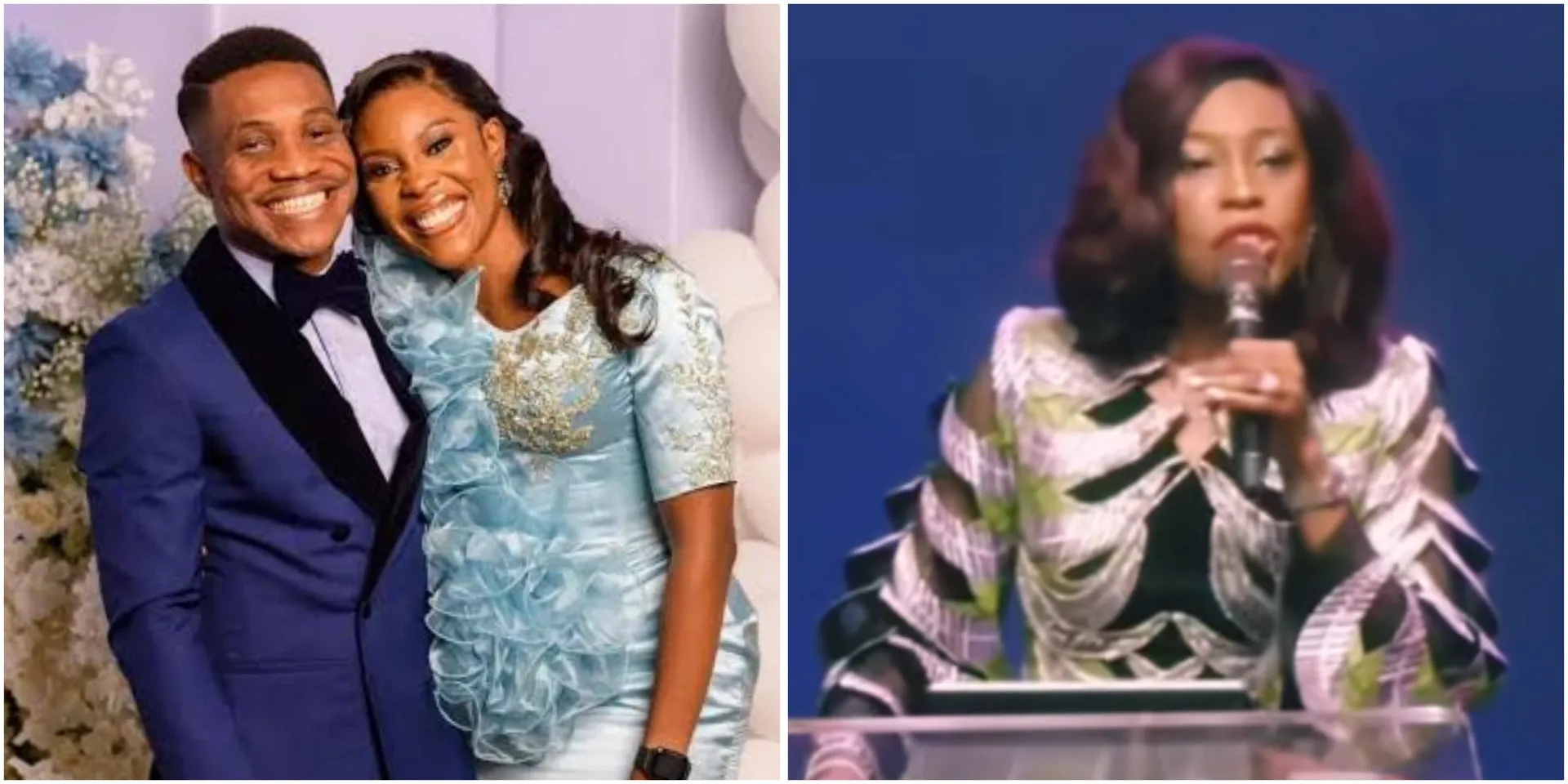 “This is wrong” – Pastor Jerry Eze wife, Eno dragged over comment about a lady during sermon (Video)